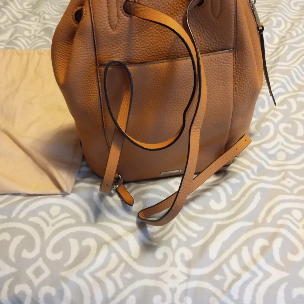 Rebecca Minkoff Brown Leather Drawstring Backpack